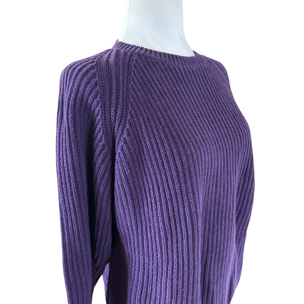 Eddie Bauer Vintage Rib Knit Cotton Sweater Purple Womans SZ M - Picture 5 of 6